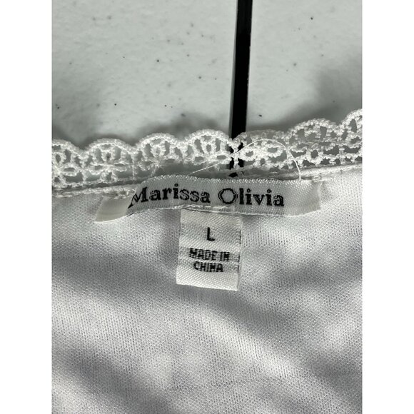 Marissa Olivia Floral Boho Dress Women L Blue White V-Neck Balloon Sleeve A-Line - Picture 2 of 6